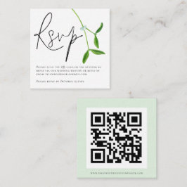 Minimalistisch Mistletoe Script QR Code Weddenscha Informatiekaartje
