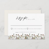 Minimalistisch model voor Waterverf van wilde bloe Kaart (Voorkant / Achterkant)