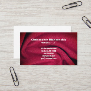 Minimalistisch modeontwerper bordeauxrood stof visitekaartje