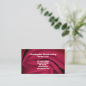 Minimalistisch modeontwerper bordeauxrood stof visitekaartje (Staand voorkant)
