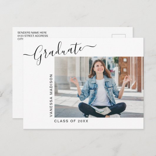 Minimalistisch Modern 1 Aankondiging van het Foto  Briefkaart (Voorkant / Achterkant)