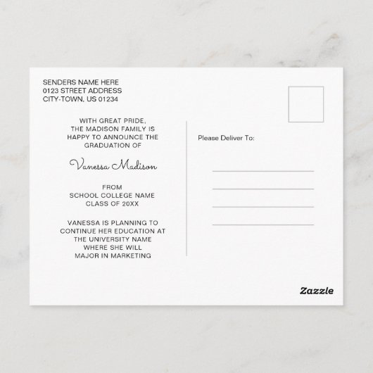 Minimalistisch Modern 1 Aankondiging van het Foto  Briefkaart (Achterkant)