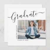 Minimalistisch Modern 1 Photo Square Afstuderen Aankondiging (Voorkant / Achterkant)