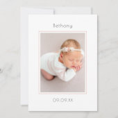 Minimalistisch Modern 3 Foto's Baby Aankondiging (Voorkant)