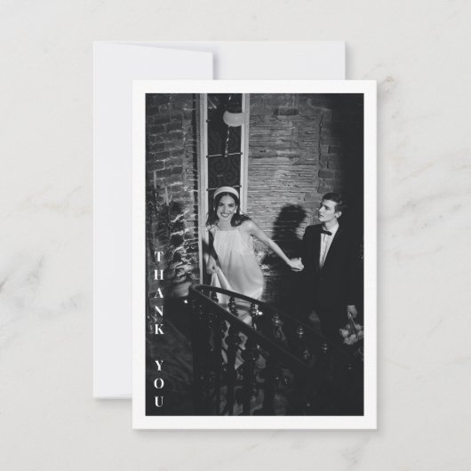 Minimalistisch modern aangepast bericht over het b bedankkaart (Voorkant)