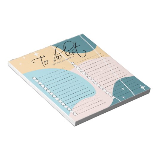 Minimalistisch modern Abstract deegsel om lijst te Notitieblok (Schuin)