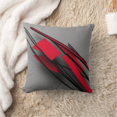 Minimalistisch modern Abstract rood en zwart Kussen (Deken)