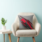 Minimalistisch modern Abstract rood en zwart Kussen (Stoel)