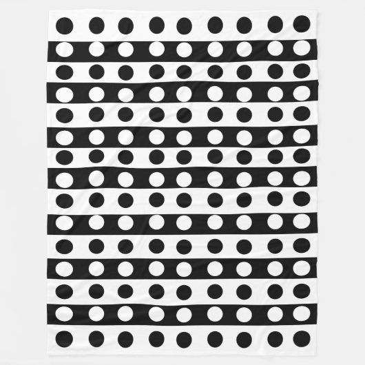 Minimalistisch Modern Abstract Zwart-Wit Eenvoudig Fleece Deken (Voorkant)