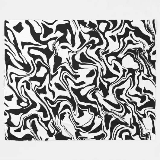 Minimalistisch Modern Abstract Zwart-Wit Eenvoudig Fleece Deken (Voorkant (Horizontaal))
