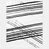Minimalistisch Modern Abstract Zwart-Wit Eenvoudig Fleece Deken (Voorkant)