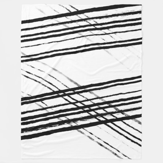 Minimalistisch Modern Abstract Zwart-Wit Eenvoudig Fleece Deken (Voorkant)