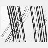 Minimalistisch Modern Abstract Zwart-Wit Eenvoudig Fleece Deken (Voorkant (Horizontaal))