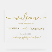 Minimalistisch Modern Acryl Huwelijk Welkom Teken Bord (Voorkant)