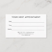 Minimalistisch modern afsprakenkaartje (Achterkant)