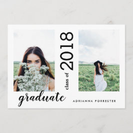 Minimalistisch Modern Afstuderen twee foto's Kaart