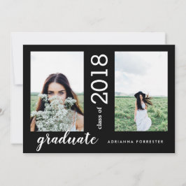 Minimalistisch Modern Afstuderen twee foto's | Zwa Kaart