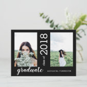 Minimalistisch Modern Afstuderen twee foto's | Zwa Kaart (Staand voorkant)
