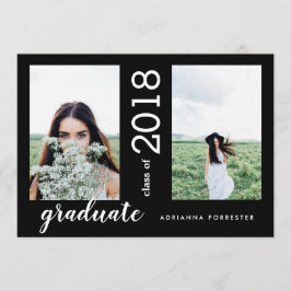 Minimalistisch Modern Afstuderen twee foto's | Zwa Kaart