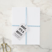 Minimalistisch modern Ahoy Het is een Boy Baby sho Cadeaulabel (Met Touw)