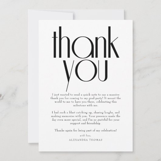 Minimalistisch & Modern Arch Photo Afstuderen Bedankkaart (Achterkant)