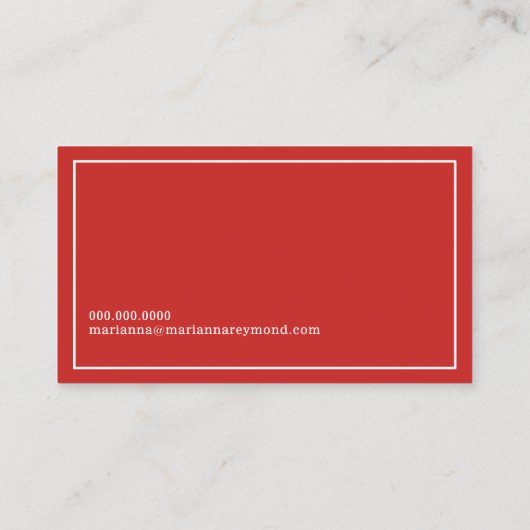 Minimalistisch Modern, architect rood Visitekaartje (Achterkant)