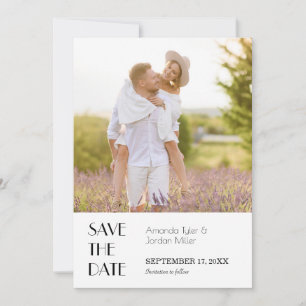 Minimalistisch Modern Art Deco Bruiloft Lijst Foto Save The Date