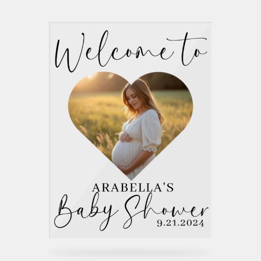 Minimalistisch modern Baby shower acryl teken Bord (Voorkant)