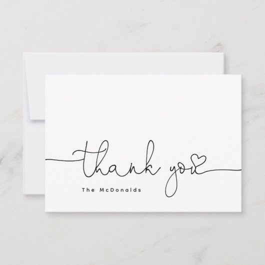 Minimalistisch modern Baby shower - Hartelijk dank Bedankkaart (Voorkant)