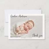 Minimalistisch & modern Baby shower met de hand ge Bedankkaart (Voorkant)