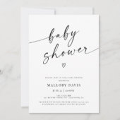 Minimalistisch Modern Baby shower Script Kaart (Voorkant)
