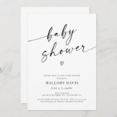 Minimalistisch Modern Baby shower Script Kaart (Voorkant / Achterkant)