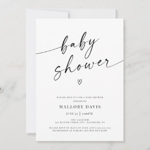 Minimalistisch Modern Baby shower Script Kaart