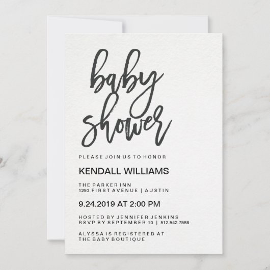 Minimalistisch modern Baby shower Unisex Kaart (Voorkant)