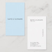 Minimalistisch modern babyblauw Verticaal Visiteka Visitekaartje (Voorkant / Achterkant)