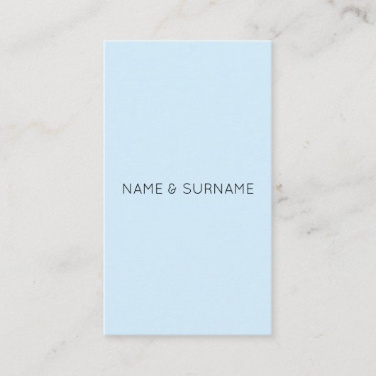Minimalistisch modern babyblauw Verticaal Visiteka Visitekaartje (Voorkant)