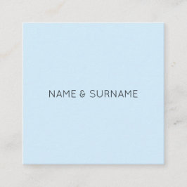 Minimalistisch modern BabyBlue Square Visitekaartj Vierkante Visitekaartje