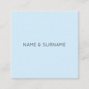 Minimalistisch modern BabyBlue Square Visitekaartj Vierkante Visitekaartje