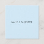Minimalistisch modern BabyBlue Square Visitekaartj Vierkante Visitekaartje (Voorkant)