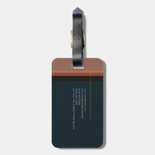 Minimalistisch modern bagagelabel (Achterkant verticaal)