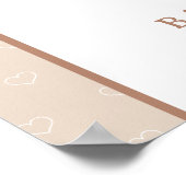 Minimalistisch Modern Barly Wait Brown Baby shower Poster (Hoek)