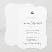 Minimalistisch Modern Bat Mitzvah Star van David Kaart (Voorkant / Achterkant)