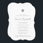Minimalistisch Modern Bat Mitzvah Star van David Kaart<br><div class="desc">Het ontwerp is samengesteld uit sans serif typografie en playful cursieve manuscripttypografie op een eenvoudige achtergrond. Hier te vinden op: http://www.zazzle.com/store/selectpartysupplies</div>