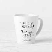 Minimalistisch modern Bedankt: zwart wit Latte Mok (Rechterhoek)