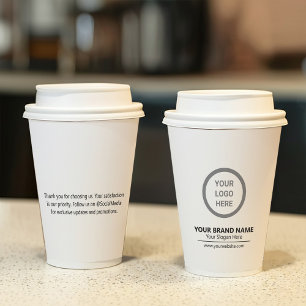 Minimalistisch Modern Bedrijf Logo Branding Promot Papieren Bekers