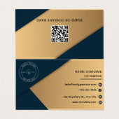 Minimalistisch modern bedrijf Logo QR code gevouwe Visitekaartje (Buitenkant ongevouwen)