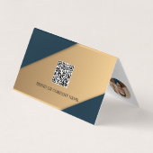Minimalistisch modern bedrijf Logo QR code gevouwe Visitekaartje (Achterkant)