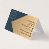 Minimalistisch modern bedrijf Logo QR code gevouwe Visitekaartje (Voorkant)