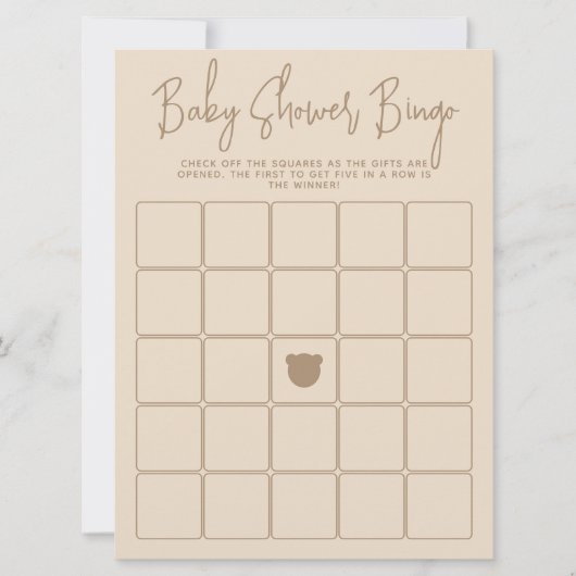 Minimalistisch modern beer Baby shower Bingo Game Kaart (Voorkant)