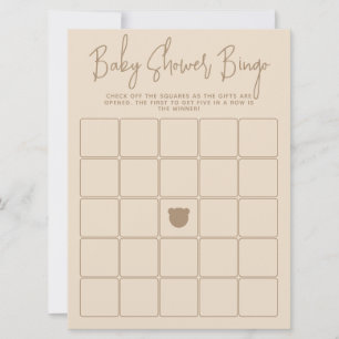 Minimalistisch modern beer Baby shower Bingo Game Kaart